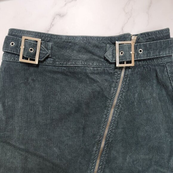Urban Outfitters Harmony Green Corduroy Mini Skirt Preppy Goth Women's M - Picture 4 of 9